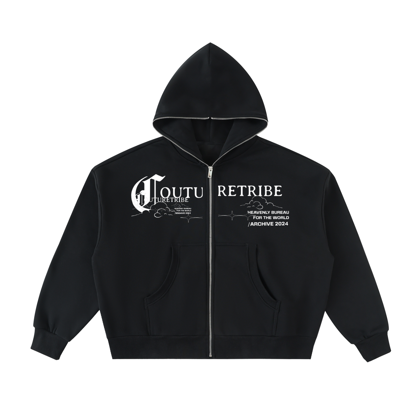 Fleeced Full-Zip Boxy Hoodie