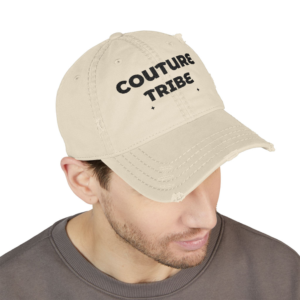 Distressed 'Couture Tribe' Embroidered Dad Hat