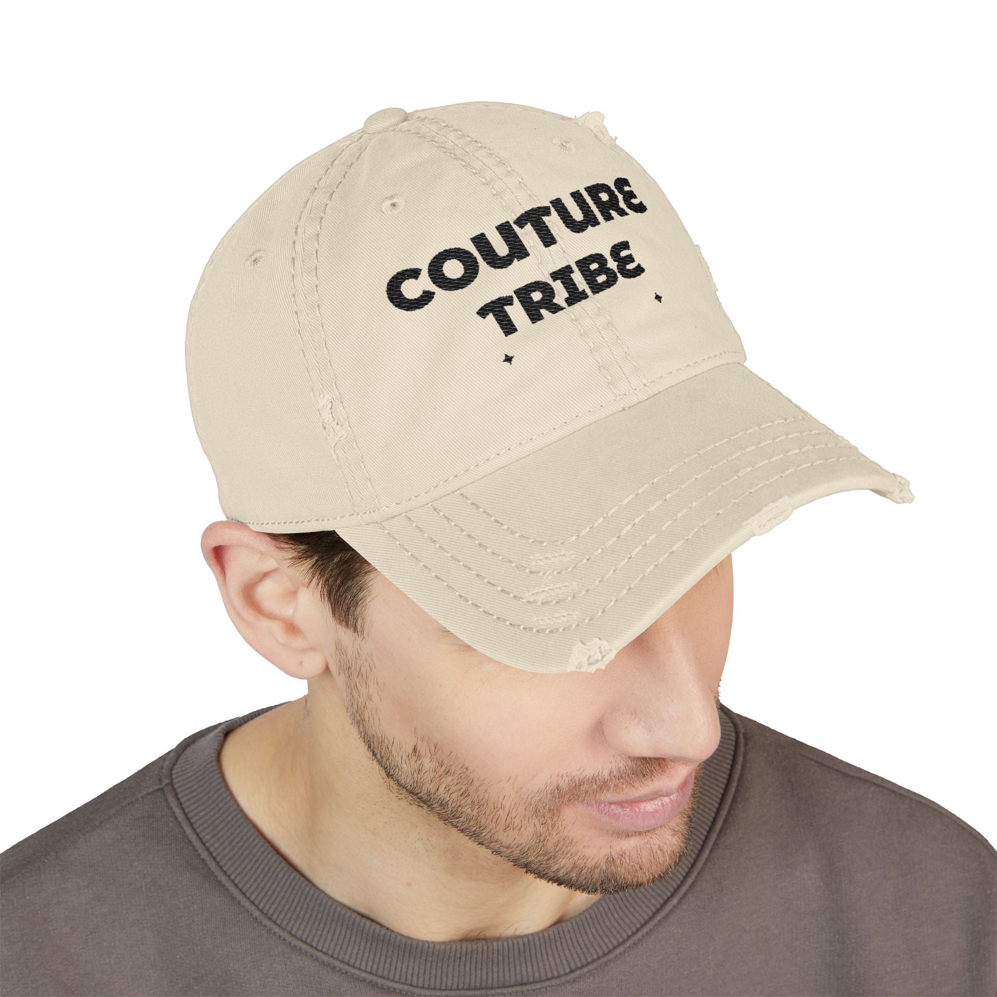Distressed 'Couture Tribe' Embroidered Dad Hat