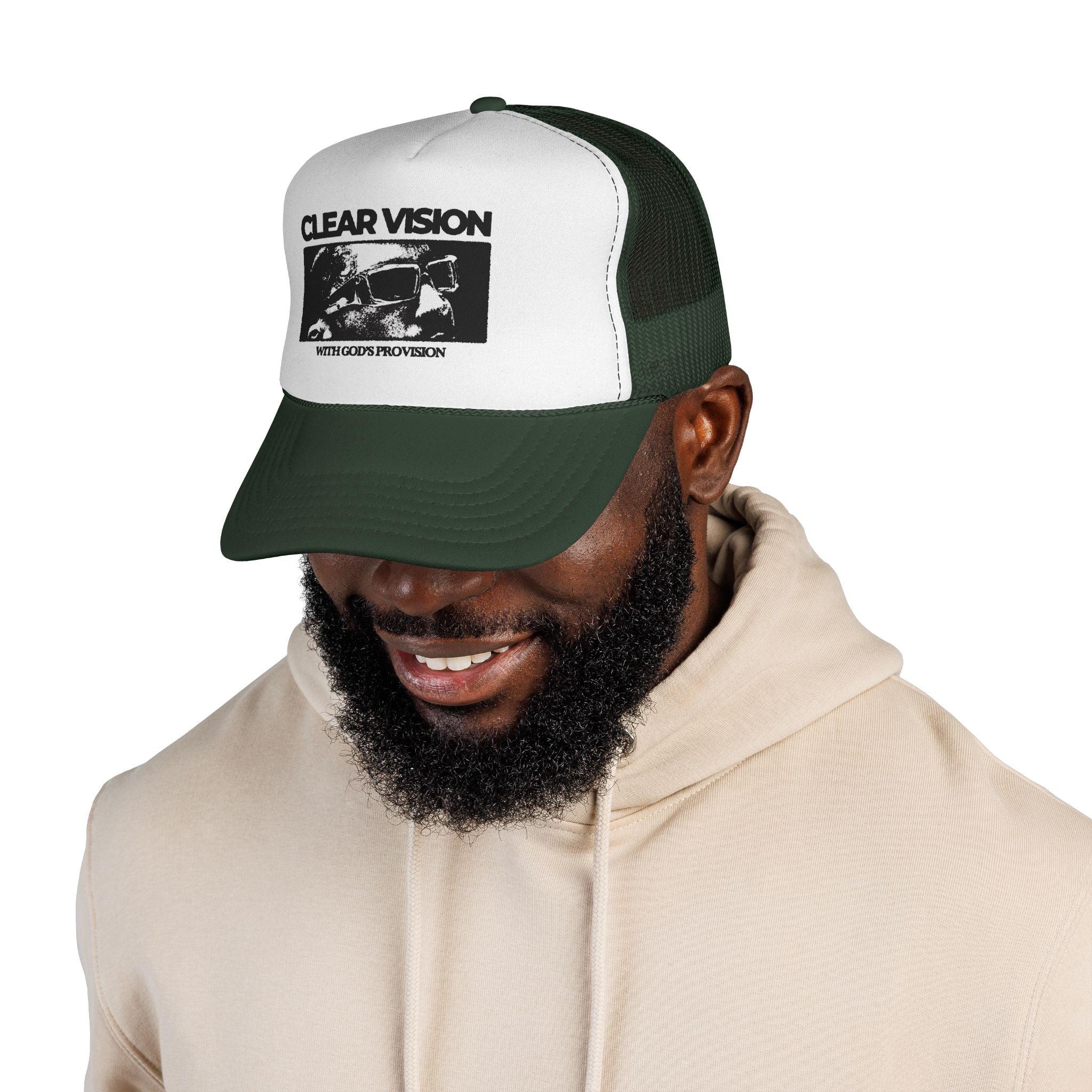 Trucker Cap — "Clear Vision" Vintage Skull Design (With God’s Provision)