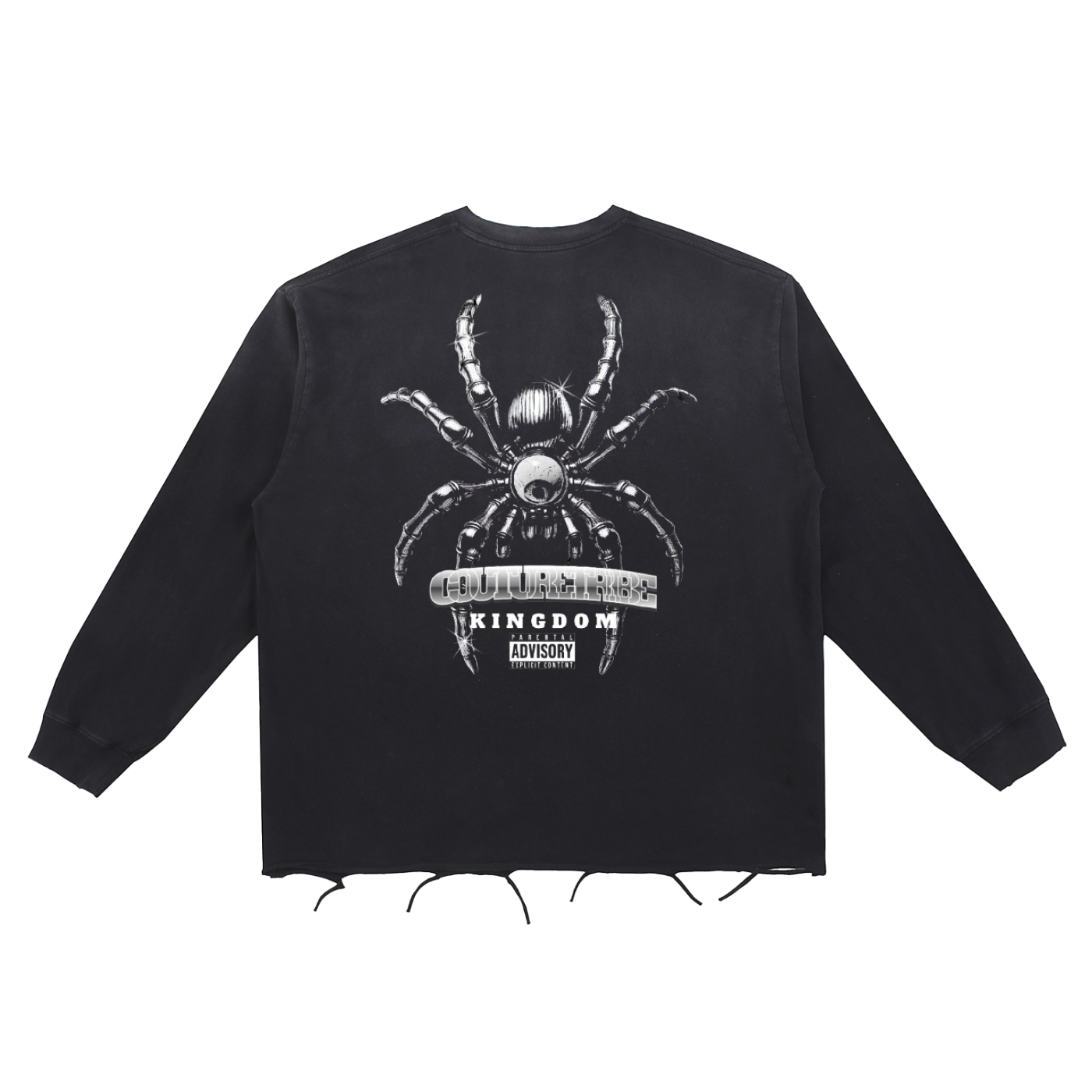 Snow Wash Raw Edge Cotton T-Shirt