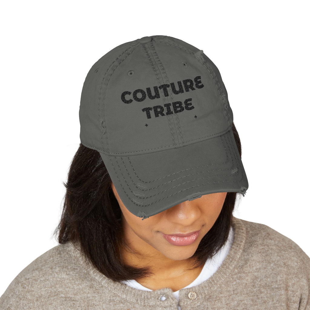 Distressed 'Couture Tribe' Embroidered Dad Hat