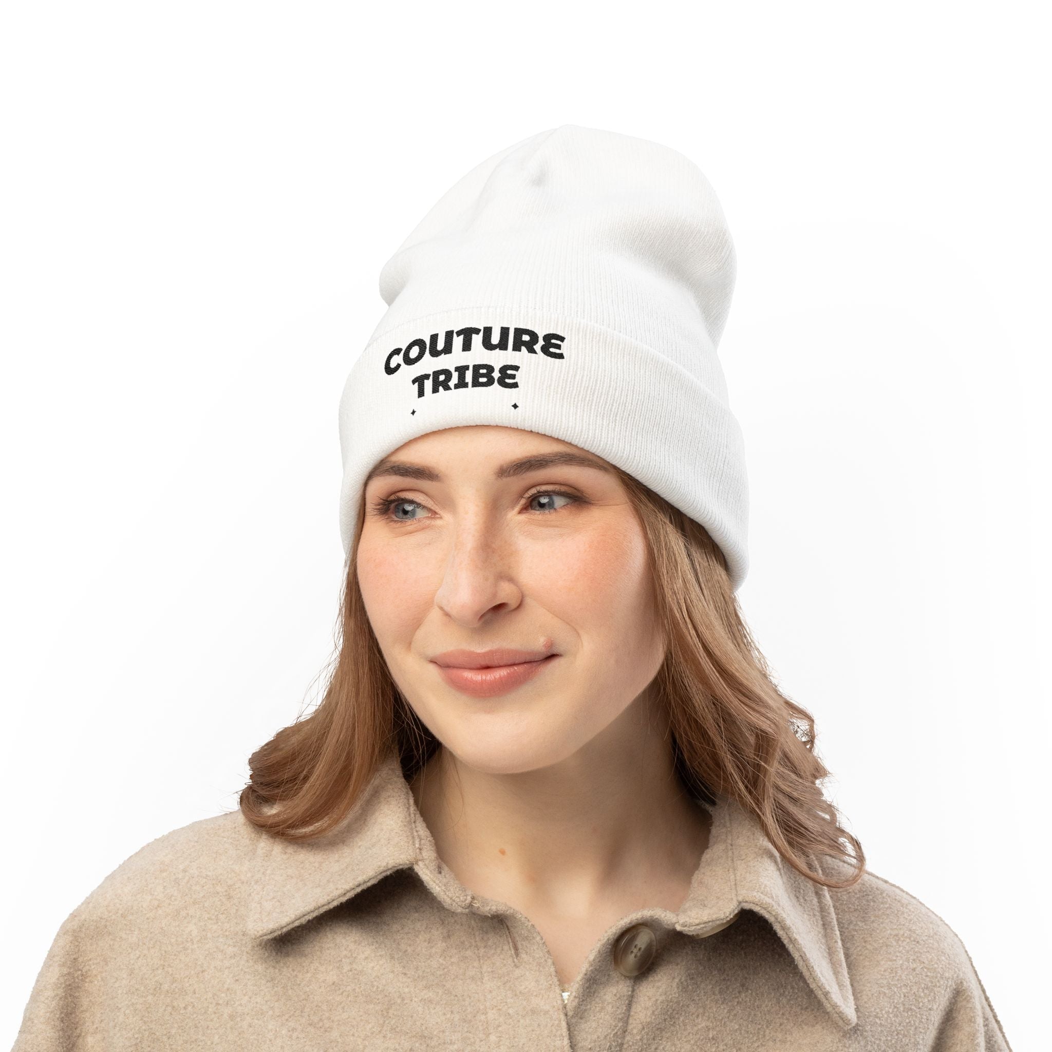 Couture Tribe Embroidered Knit Beanie — Cozy Fashion-Forward Winter Hat