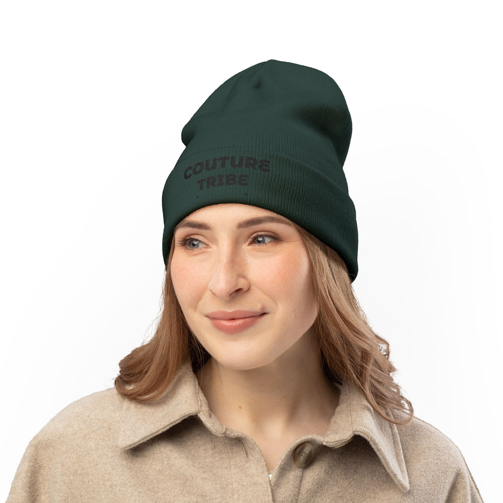 Couture Tribe Embroidered Knit Beanie — Cozy Fashion-Forward Winter Hat