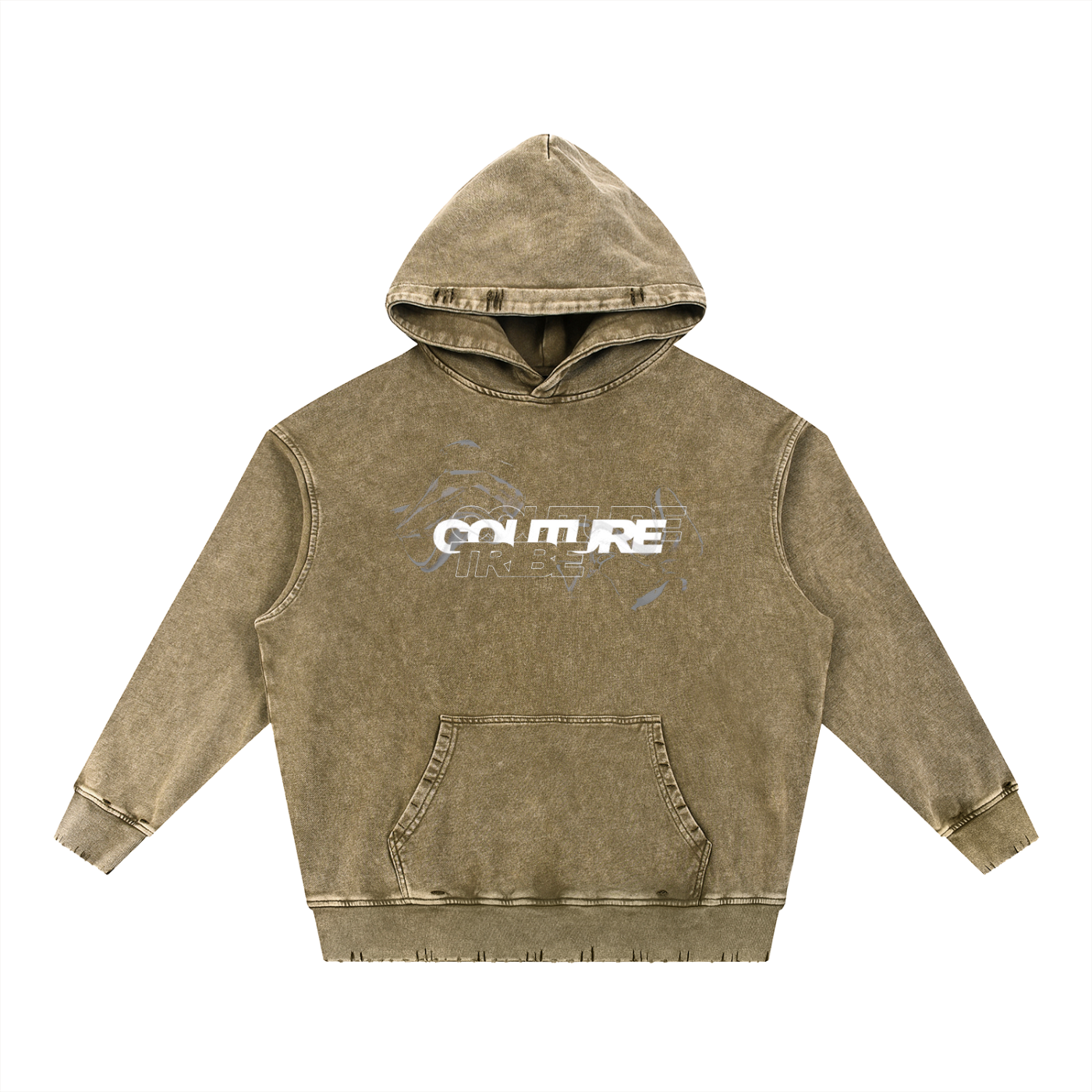 Snow Wash Hand-Frayed Heavyweight  Hoodie