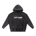 Snow Wash Hand-Frayed Heavyweight  Hoodie
