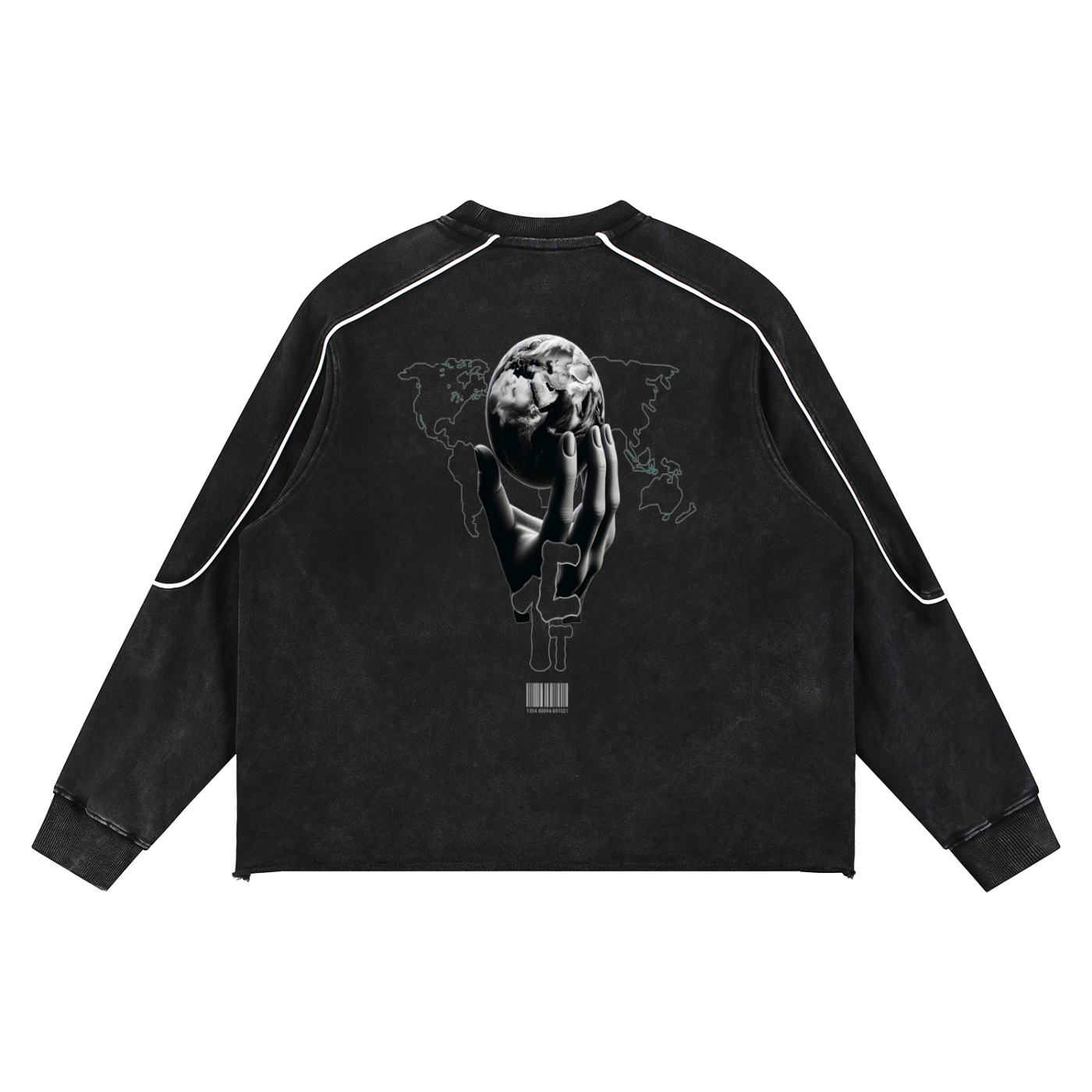 Mineral Wash Piping Raw Hem Sweatshirt