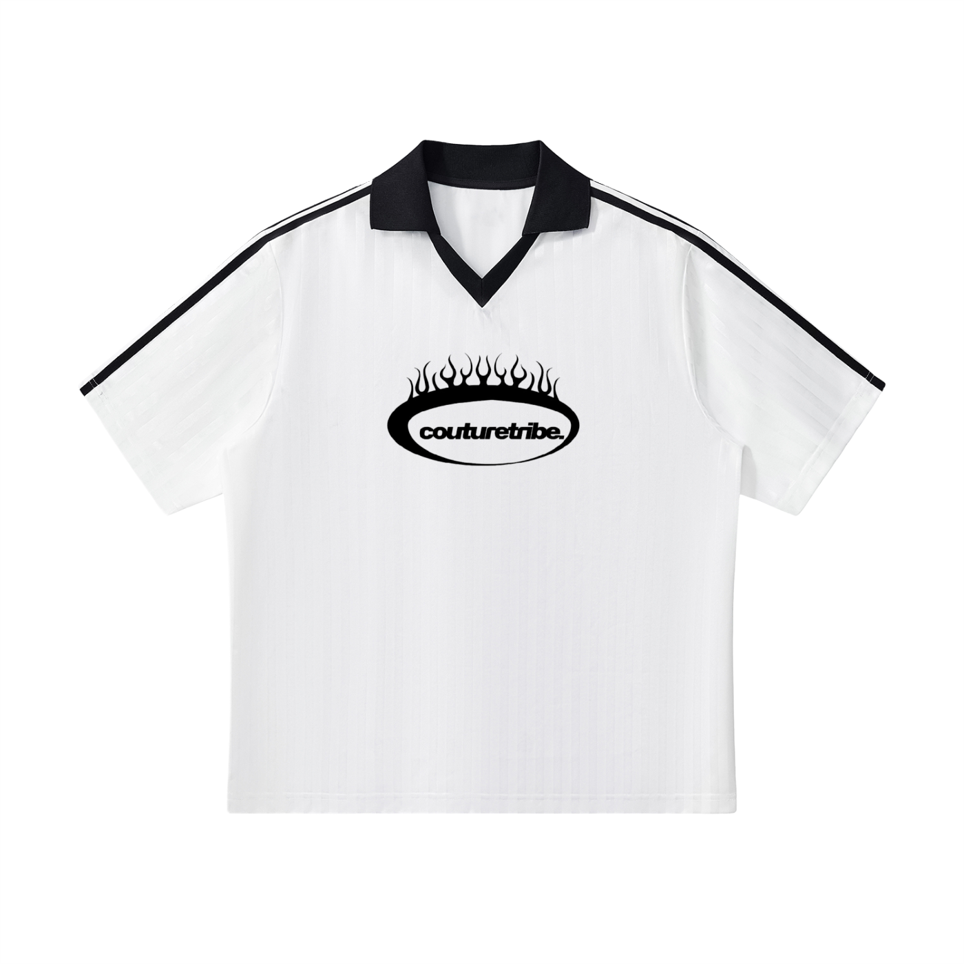 Contrast Collar Striped Soccer Jersey