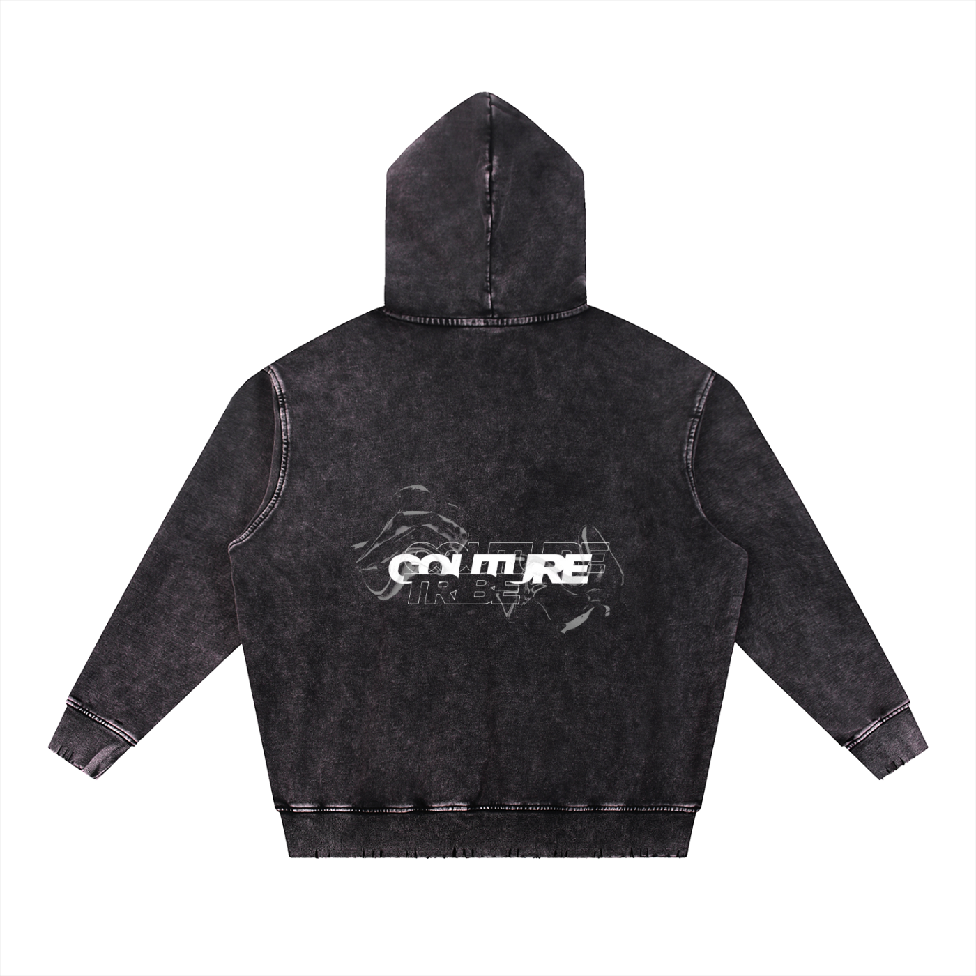 Snow Wash Hand-Frayed Heavyweight  Hoodie
