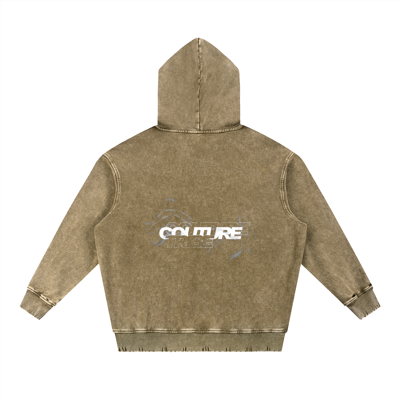 Snow Wash Hand-Frayed Heavyweight  Hoodie