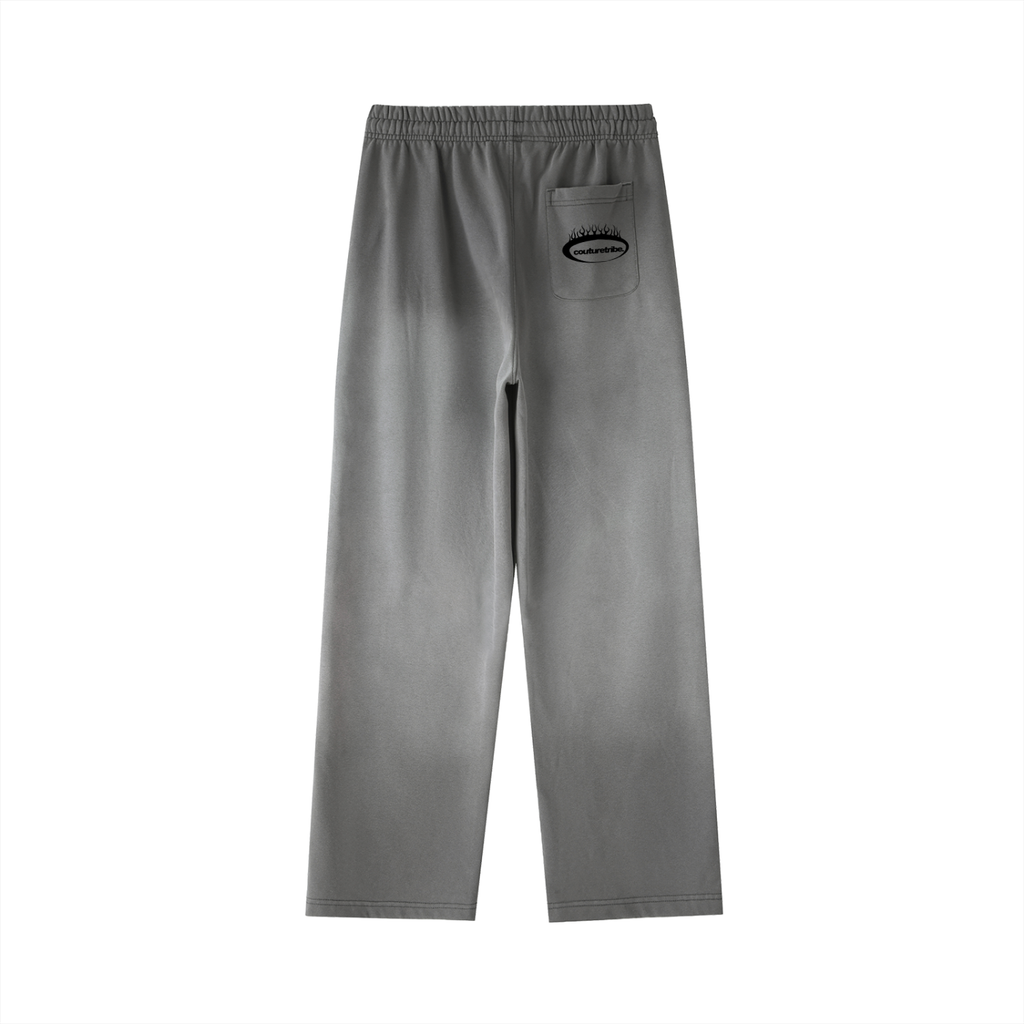 Vintage Washed Gradient Straight-Leg Sweatpants