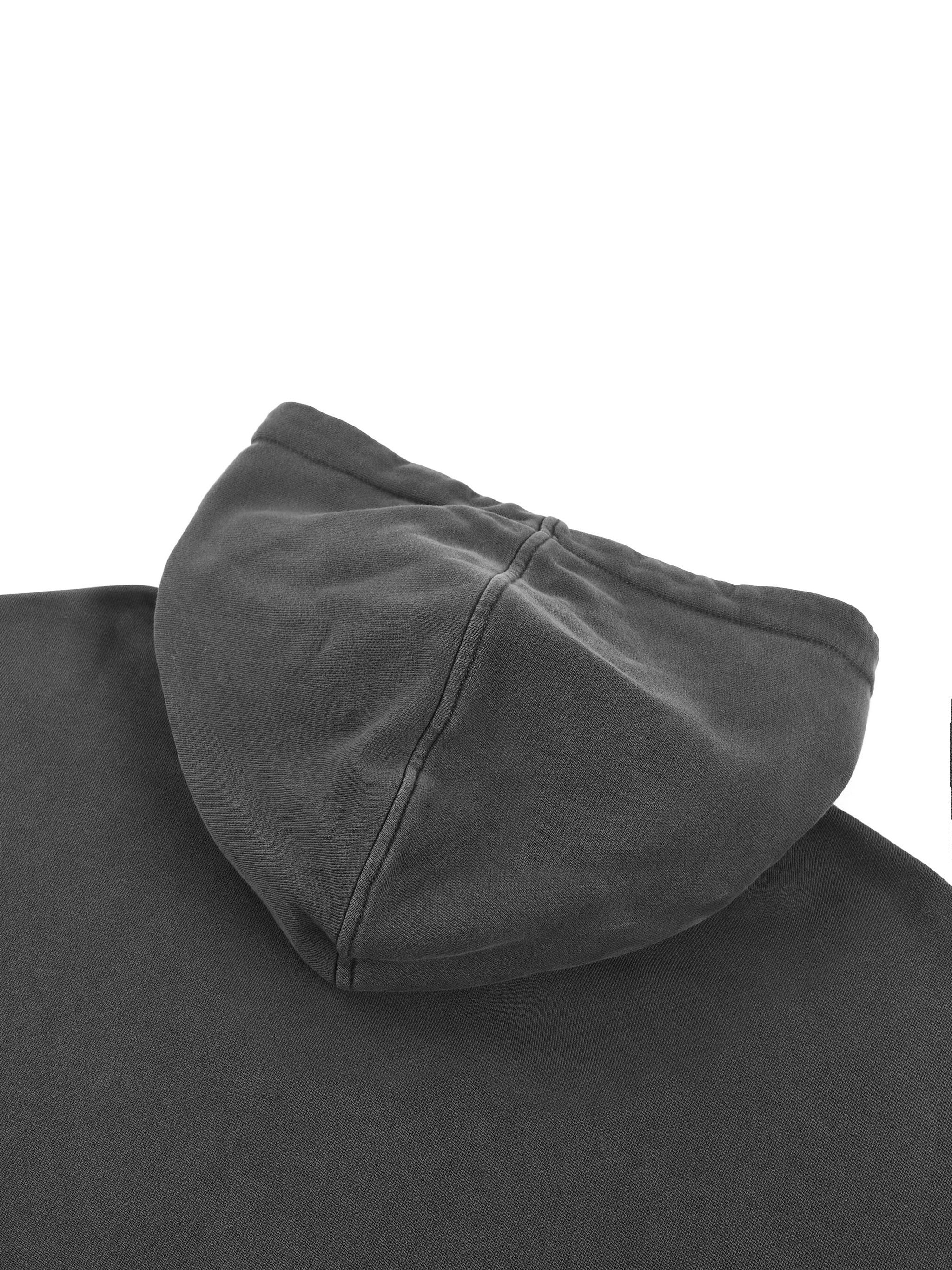 Snow Washed Raw Edge Double Layered Hoodie